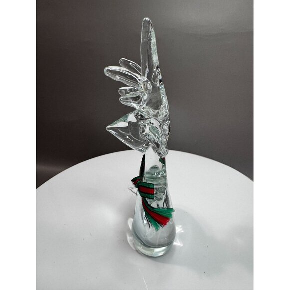 Enesco Crystal Clear Art Glass Reindeer Figurine 7 Inch Holiday Decor Accent - Picture 6 of 9